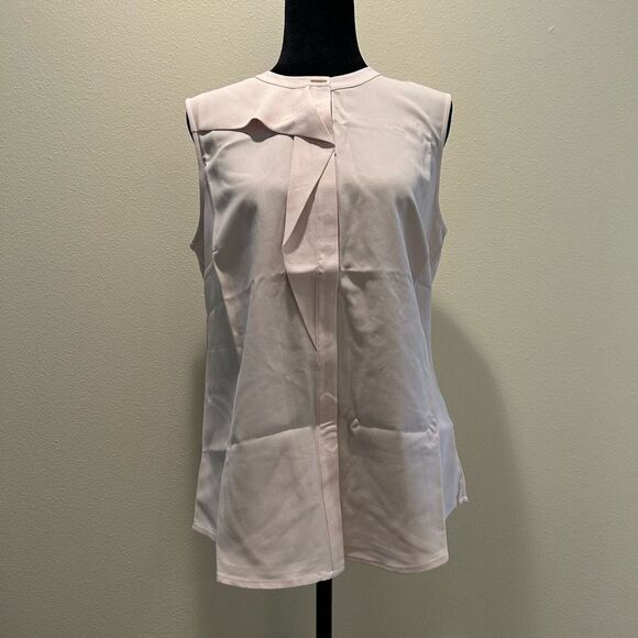 NWT Size 8 Elizabeth & Clarke Women’s Cosmetic Pink Button Down Blouse Sleeveles - Picture 1 of 8